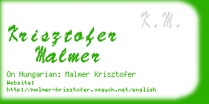 krisztofer malmer business card